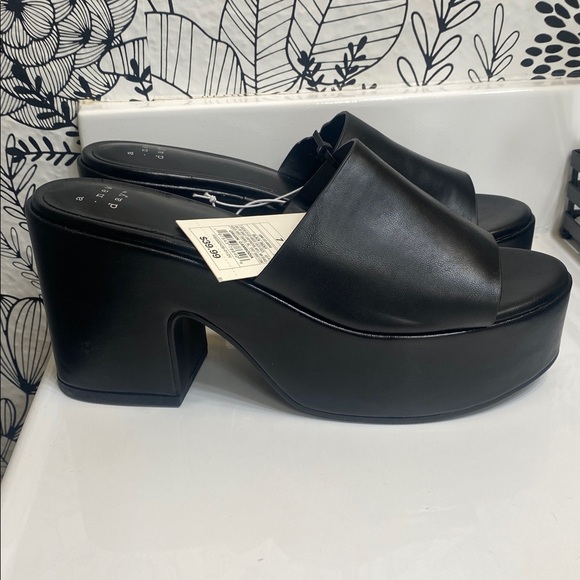 Black Platform Slide Sandals - Picture 4 of 6